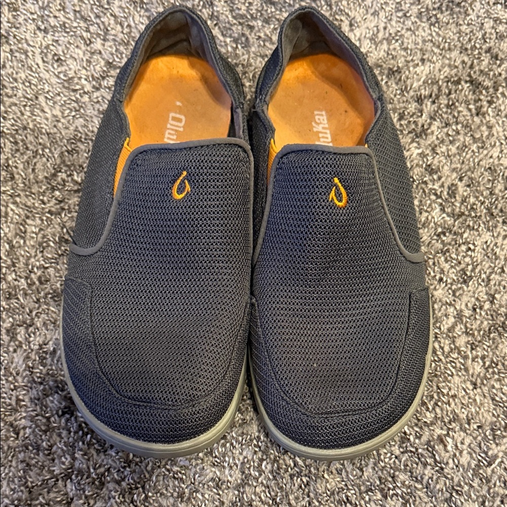 OluKai Men's Dark Gray Slip-On Loafers